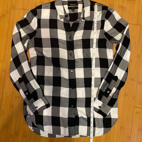 Madewell Slim Fit Buffalo Check Button Down Women's XS - Picture 4 of 5